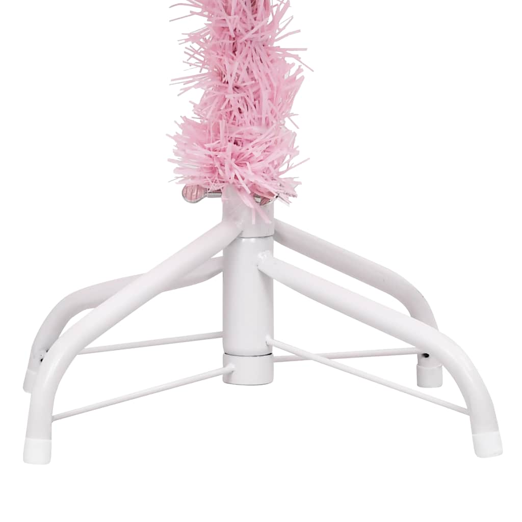 Umjetno osvijetljeno božićno drvce s kuglicama rozo 180 cm PVC