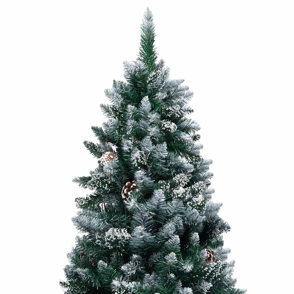 Umjetna božićna jelka s LED svjetlima i setom kuglica i češerima 180 cm