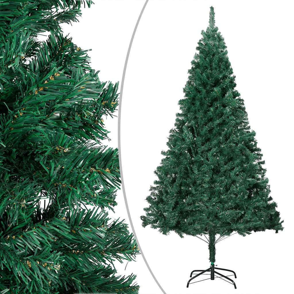 Umjetno osvijetljeno božićno drvce s kuglicama zeleno 150cm PVC
