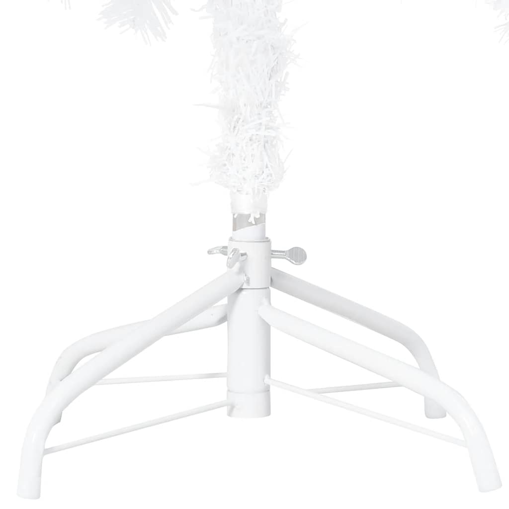 Umjetno osvijetljeno božićno drvce s kuglicama bijelo 120cm PVC
