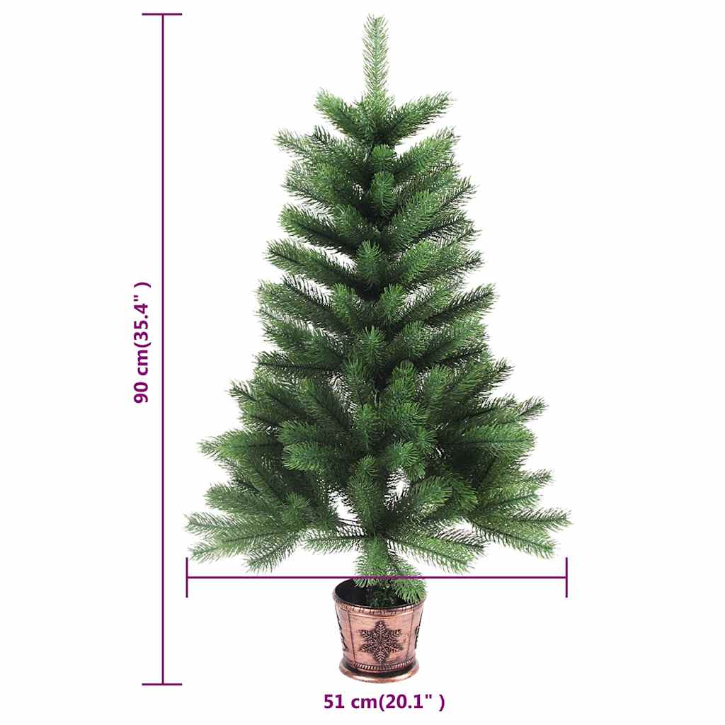 Umjetno osvijetljeno božićno drvce s kuglicama 90 cm zeleno
