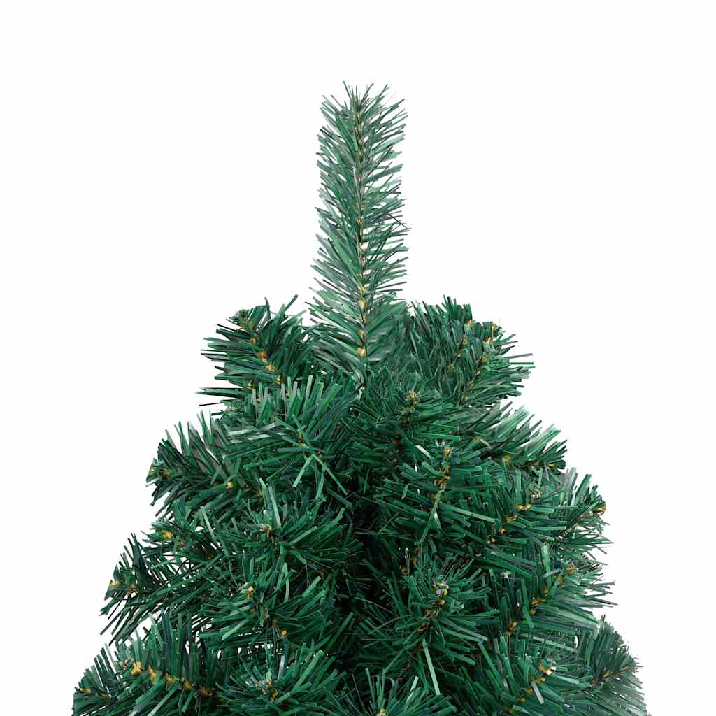 Umjetna osvijetljena polovica božićnog drvca zelena 180 cm
