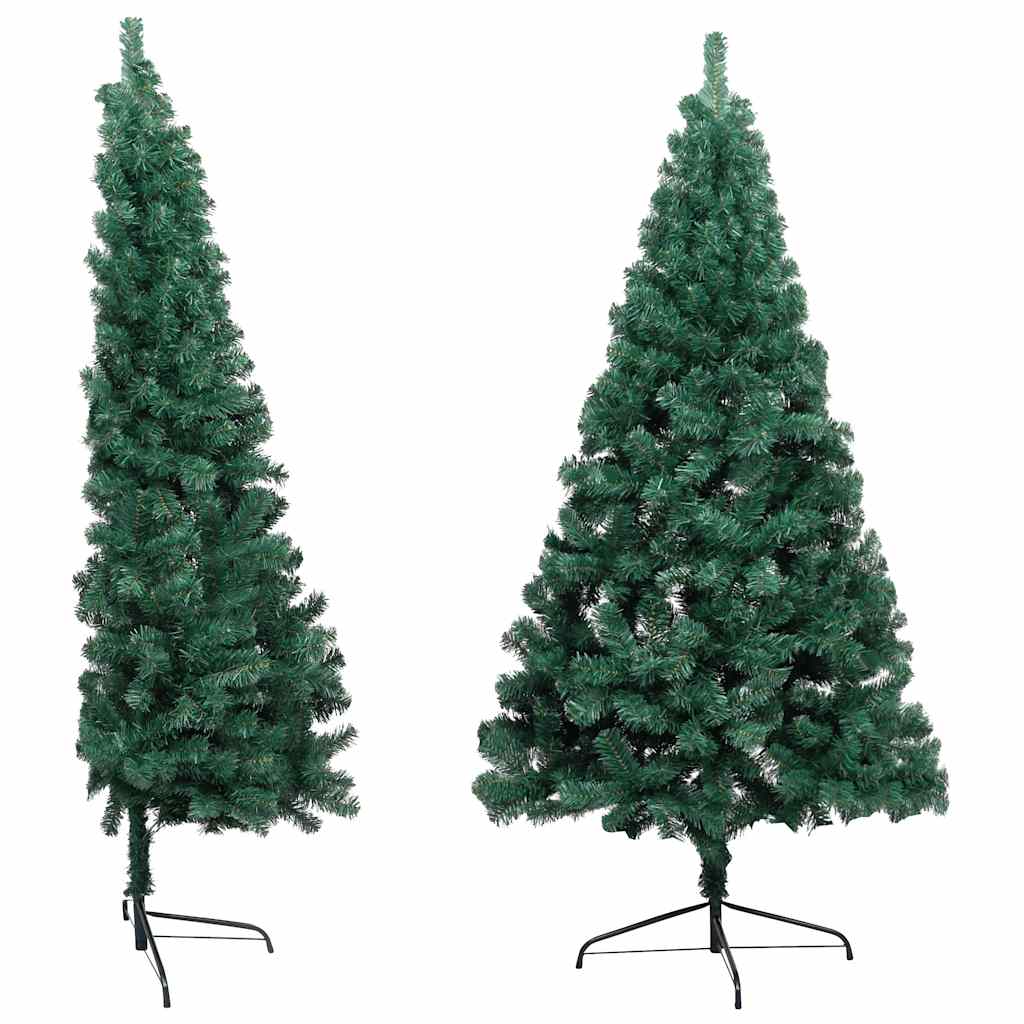 Umjetna osvijetljena polovica božićnog drvca zelena 210 cm