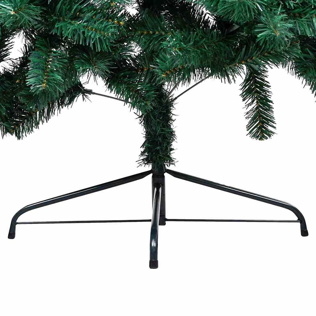 Umjetna osvijetljena polovica božićnog drvca zelena 210 cm