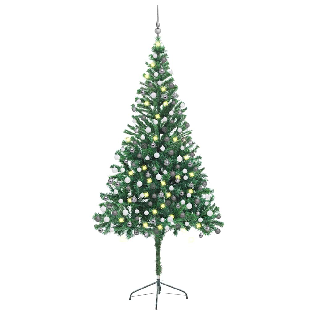 Umjetno osvijetljeno božićno drvce s kuglicama 210 cm 910 grana