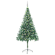 Umjetno osvijetljeno božićno drvce s kuglicama 210 cm 910 grana