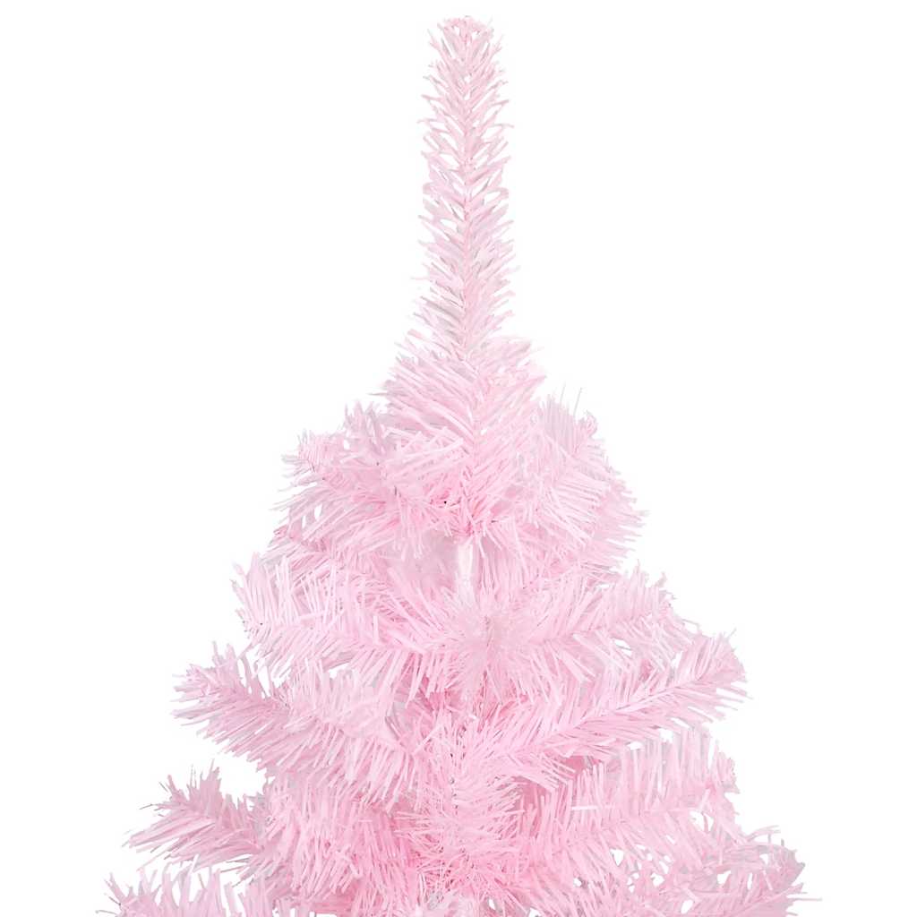 Umjetno osvijetljeno božićno drvce s kuglicama rozo 120 cm PVC