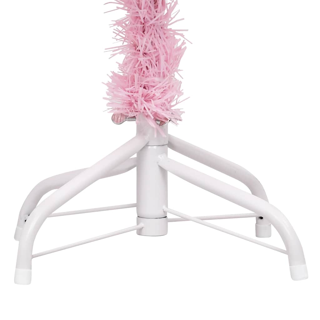 Umjetno osvijetljeno božićno drvce s kuglicama rozo 180 cm PVC
