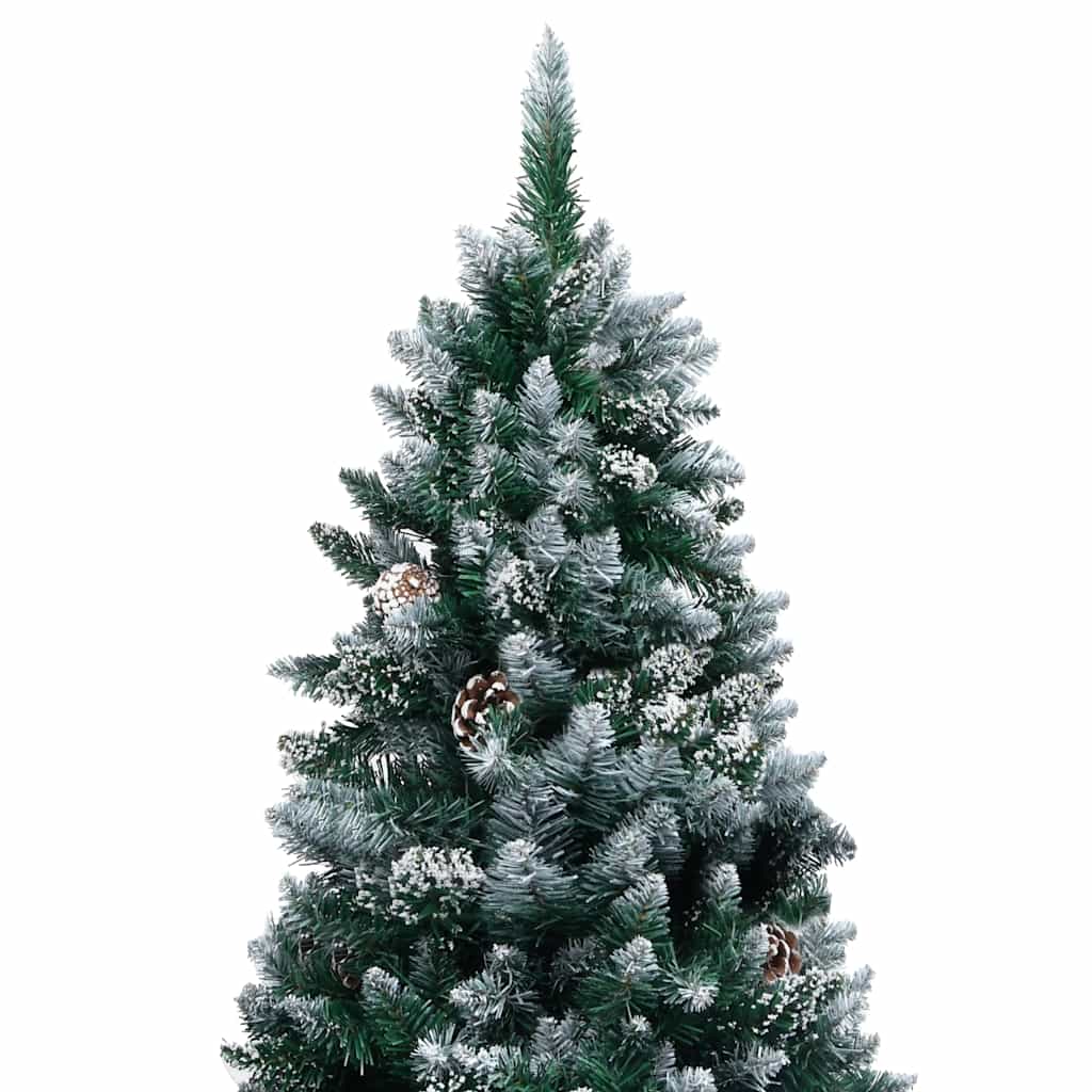 Umjetna božićna jelka s LED svjetlima i setom kuglica i češerima 240 cm