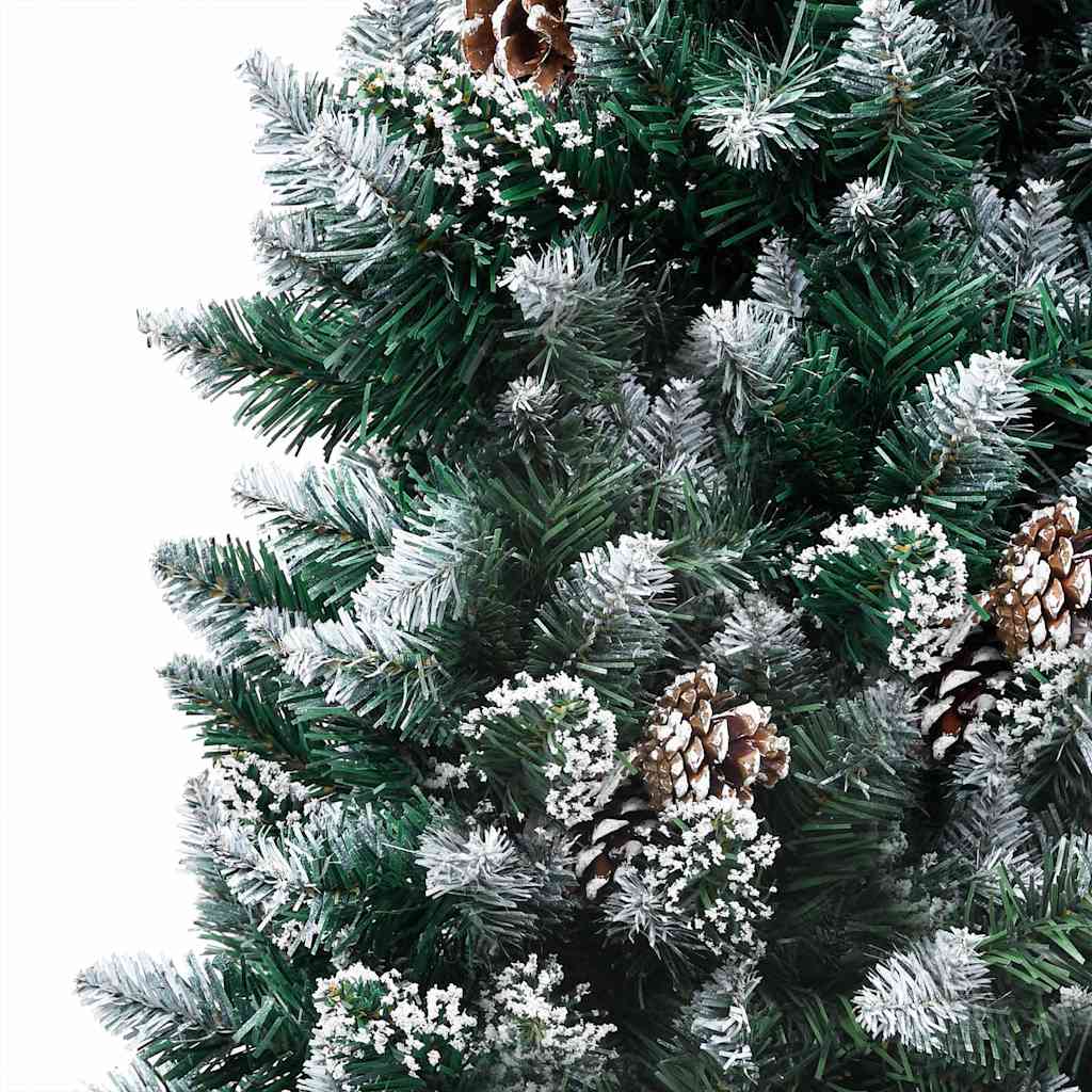 Umjetna božićna jelka s LED svjetlima i setom kuglica i češerima 240 cm