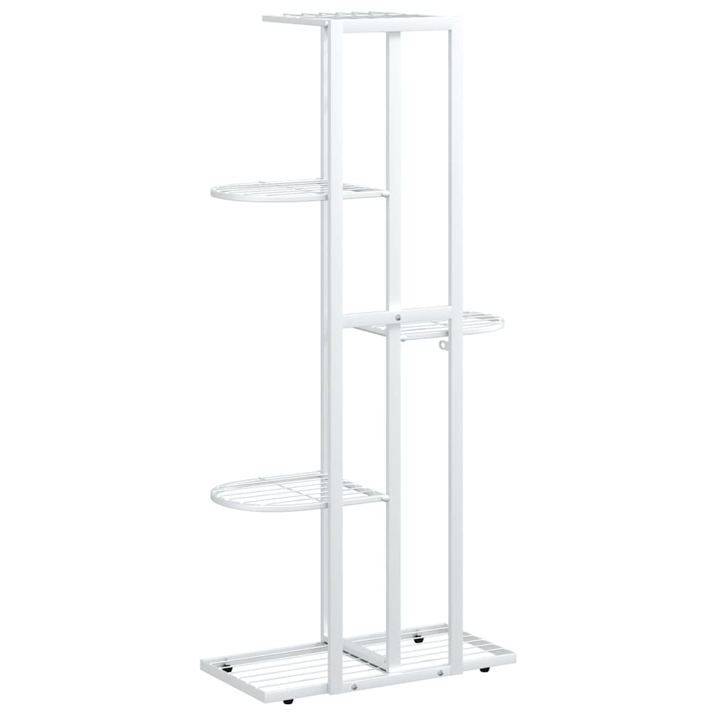 Stalak za cvijeće s 5 razina 43 x 22 x 98 cm bijeli metalni