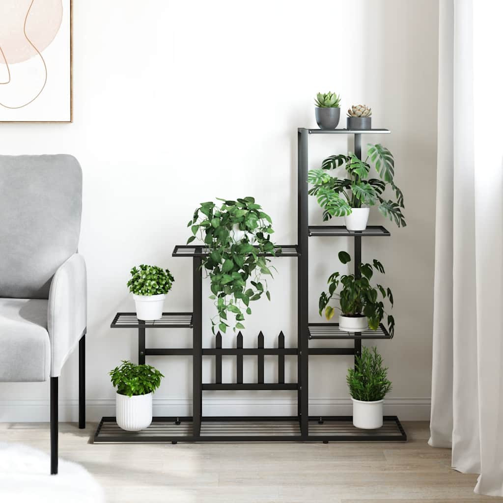 Stalak za cvijeće 94,5 x 25 x 88 cm crni metalni