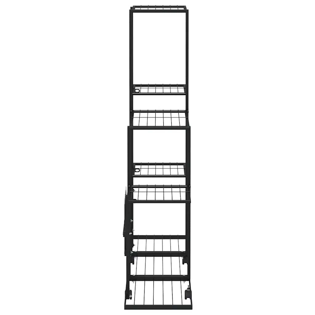 Stalak za cvijeće s kotačima 94,5 x 25 x 92,5 cm crni metalni