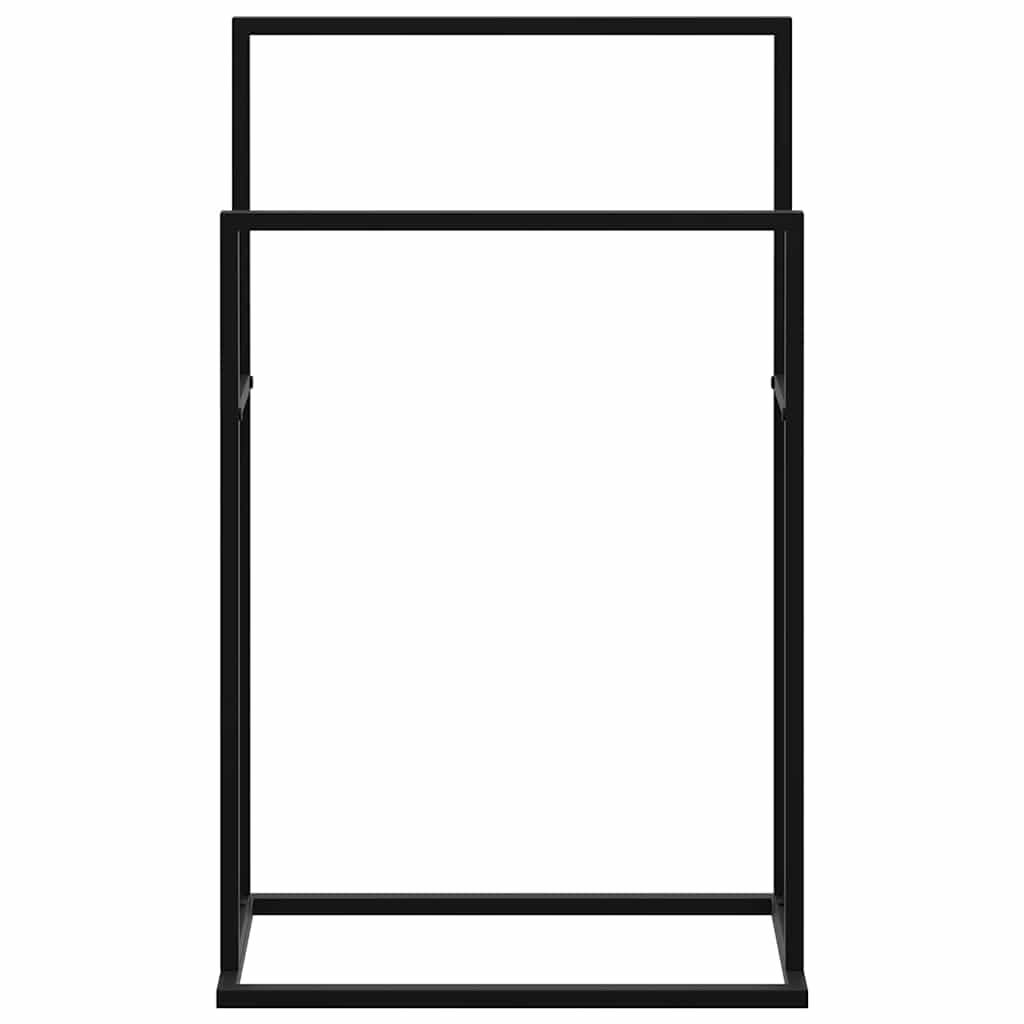 Samostojeći stalak za ručnike crni 48 x 24 x 78,5 cm željezni