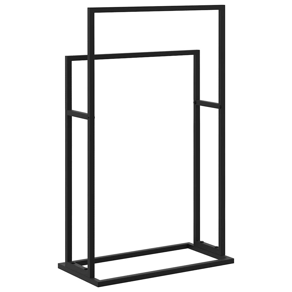 Samostojeći stalak za ručnike crni 48 x 24 x 78,5 cm željezni