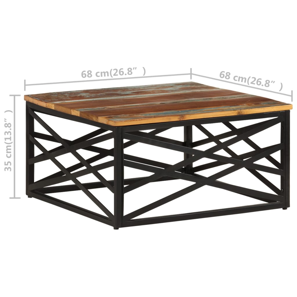 Stolić za kavu 68 x 68 x 35 cm od masivnog obnovljenog drva