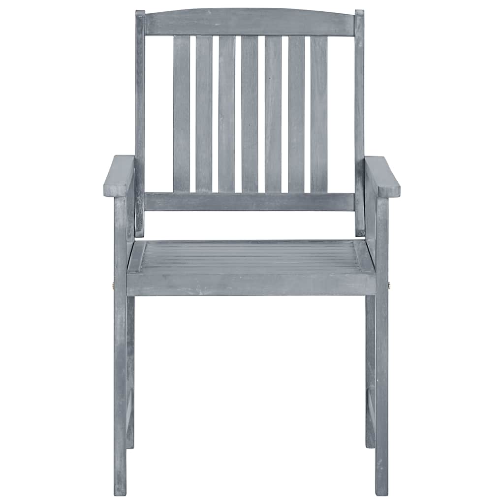 Vrtne stolice s jastucima 8 kom sive od masivnog drva bagrema