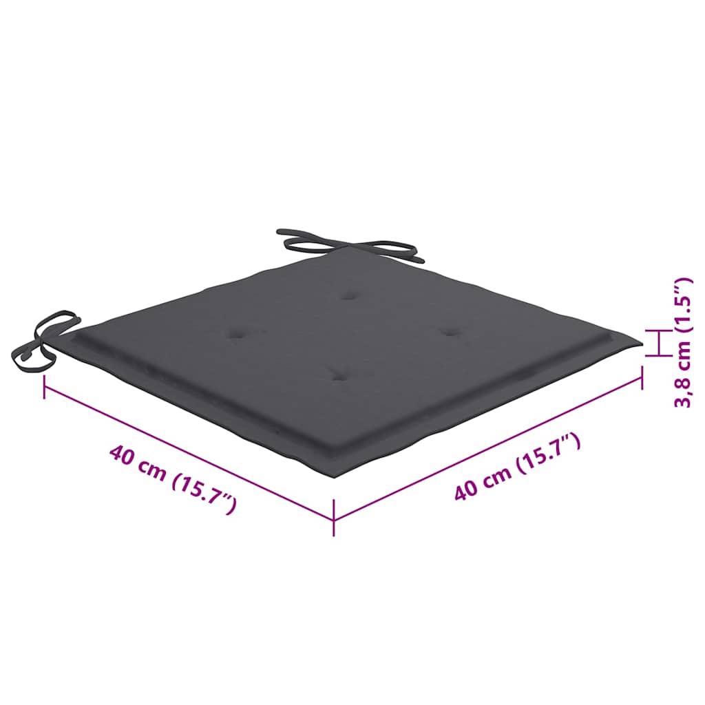 Sklopive vrtne stolice s jastucima 8 kom masivno bagremovo drvo