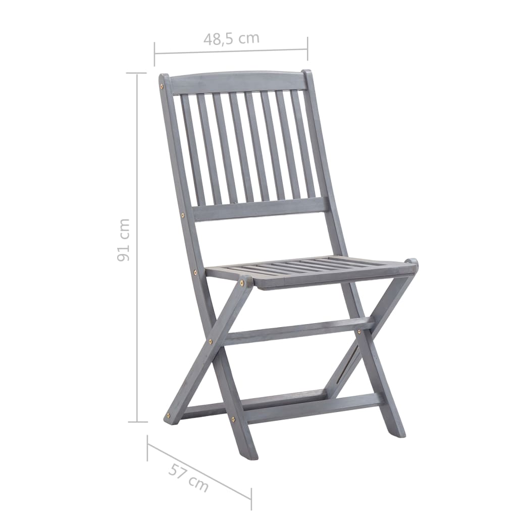 Sklopive vrtne stolice s jastucima 8 kom masivno bagremovo drvo