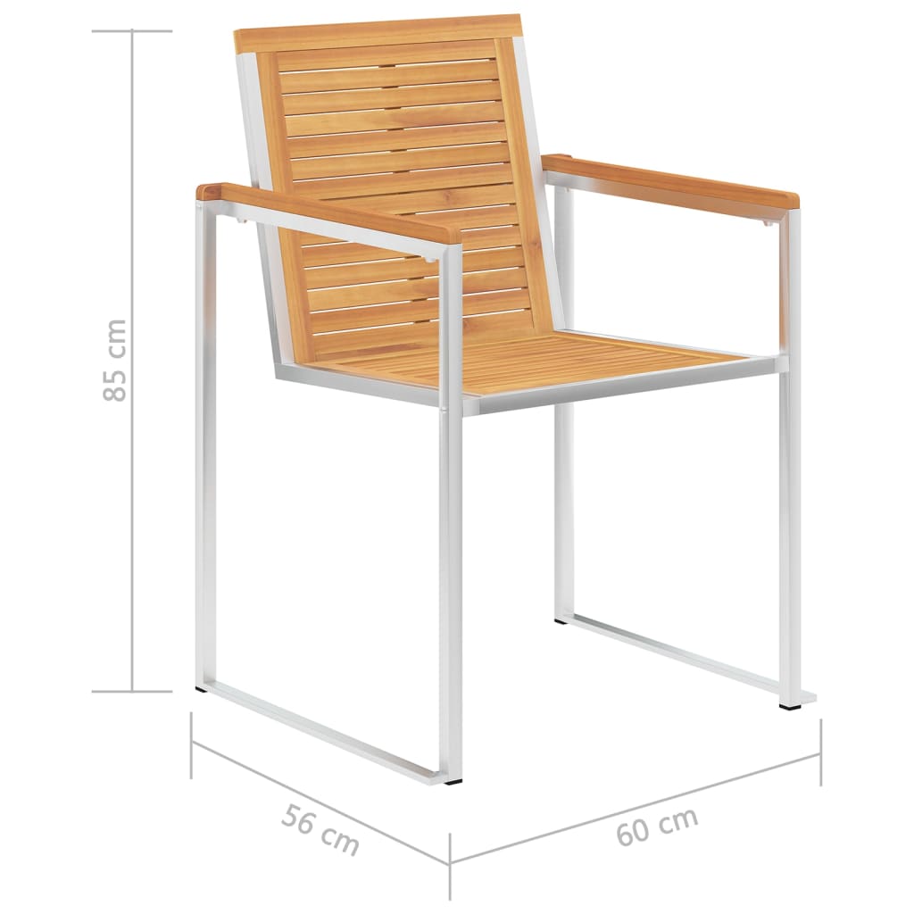 Vrtne stolice s jastucima 4 kom od masivne tikovine