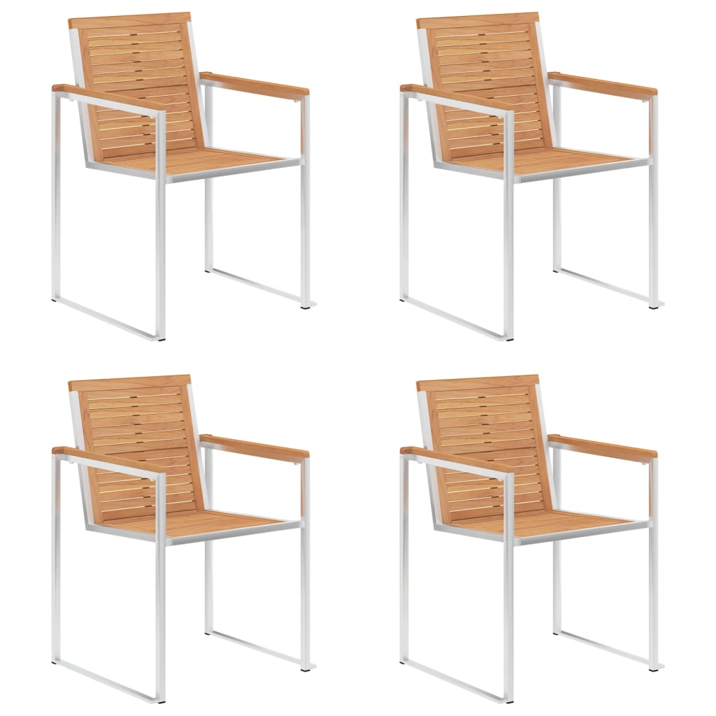 Vrtne stolice s jastucima 4 kom od masivne tikovine