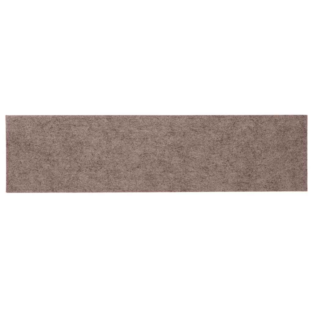 Prostirke za stepenice samoljepljive 15 kom 76x20 cm svijetlosmeđe pravokutne