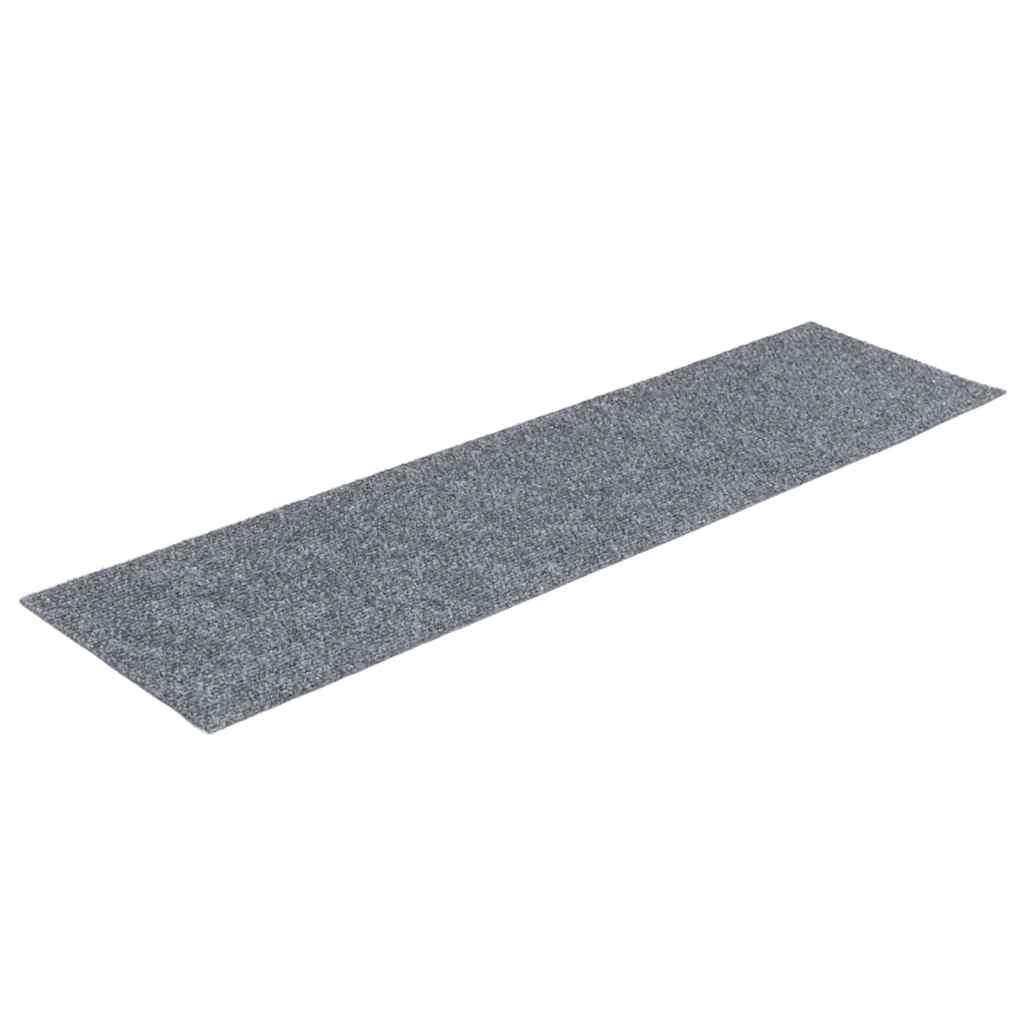 Prostirke za stepenice samoljepljive 15 kom 76x20 cm svijetlo sive pravokutne