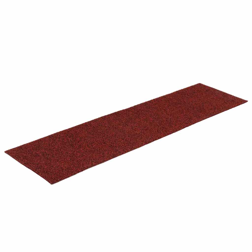 Prostirke za stepenice samoljepljive 15 kom 76x20 cm bordo crvene pravokutne