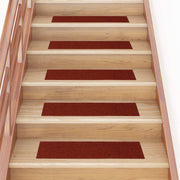 Prostirke za stepenice samoljepljive 15 kom 76x20 cm bordo crvene pravokutne