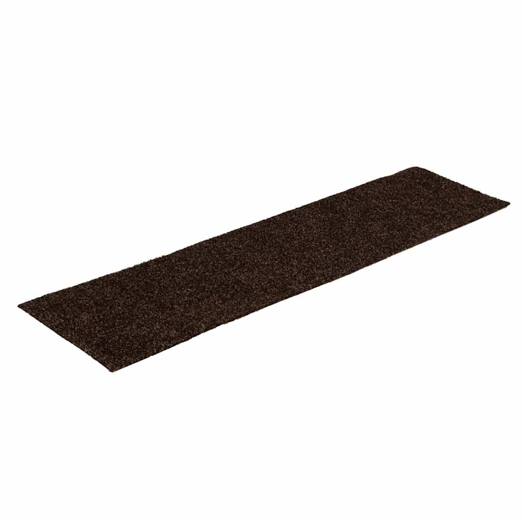 Prostirke za stepenice samoljepljive 15 kom 76x20 cm smeđe pravokutne