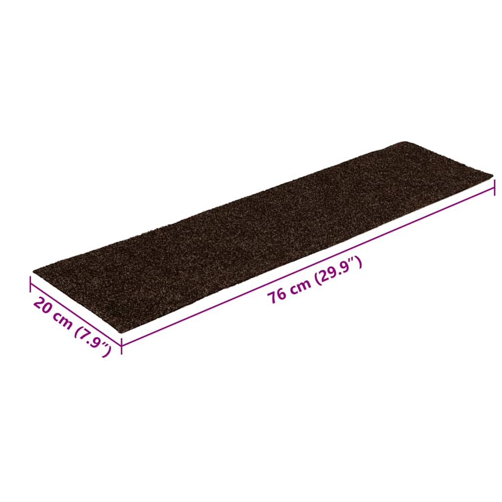 Prostirke za stepenice samoljepljive 15 kom 76x20 cm smeđe pravokutne