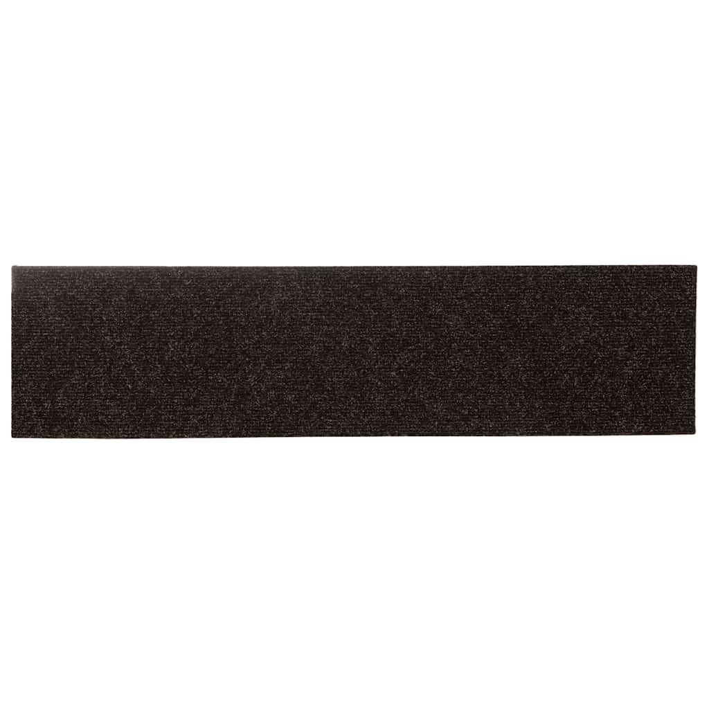 Prostirke za stepenice samoljepljive 15 kom 76x20 cm tamnosmeđe pravokutne