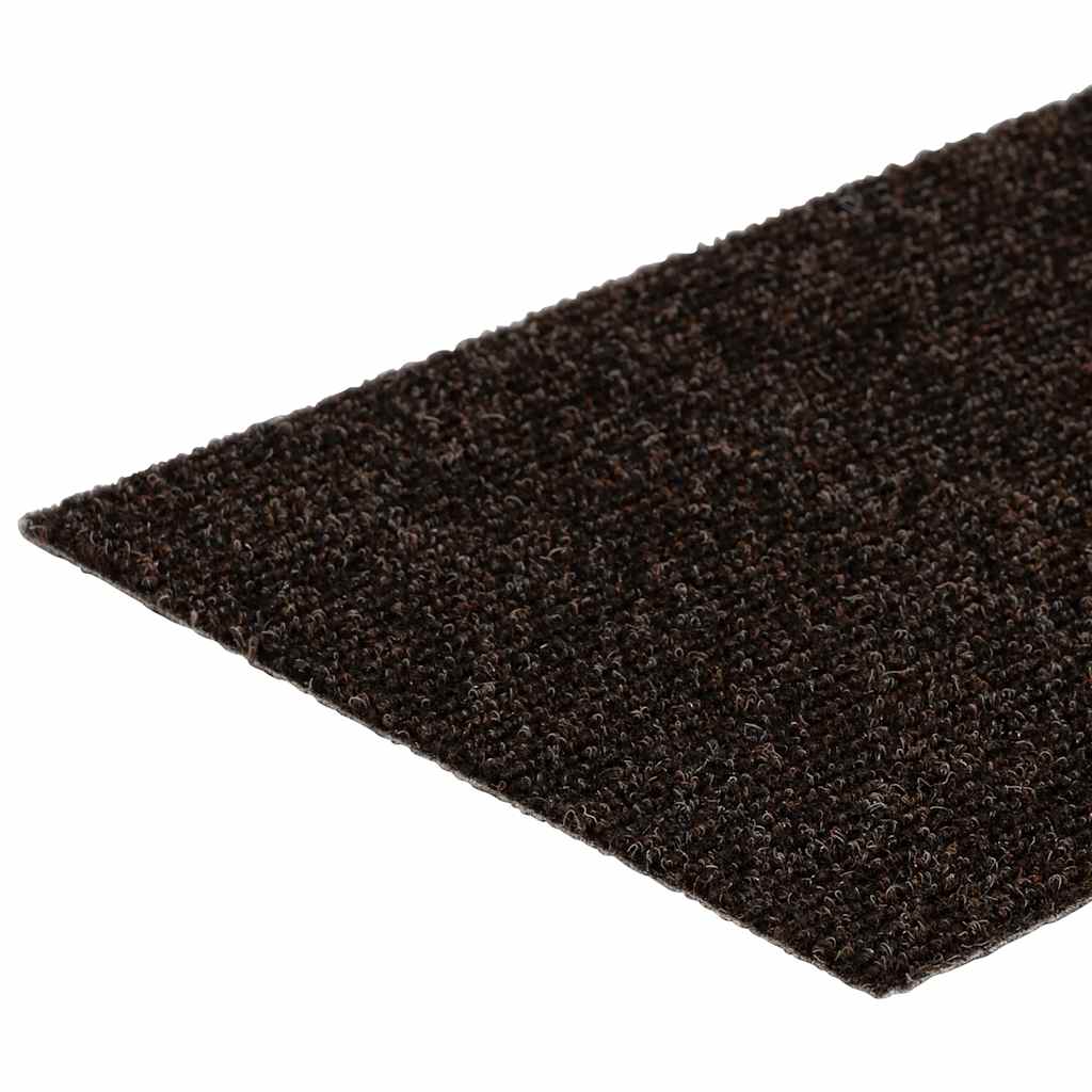 Prostirke za stepenice samoljepljive 15 kom 76x20 cm tamnosmeđe pravokutne