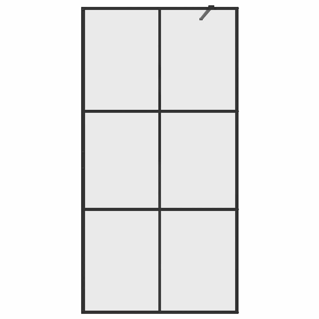 Pregrada za tuširanje s prozirnim staklom ESG 100 x 195 cm crna