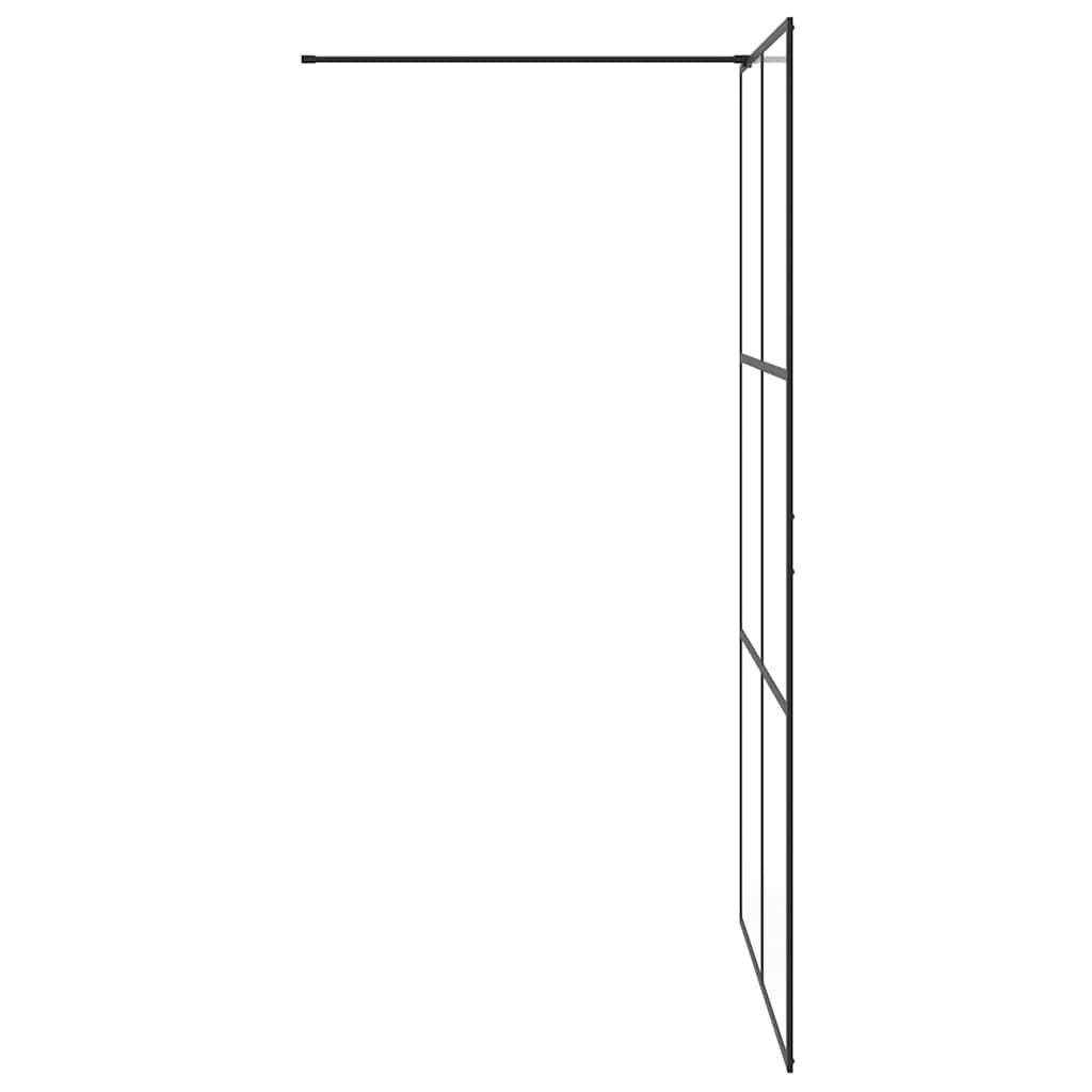 Pregrada za tuširanje s prozirnim staklom ESG 115 x 195 cm crna