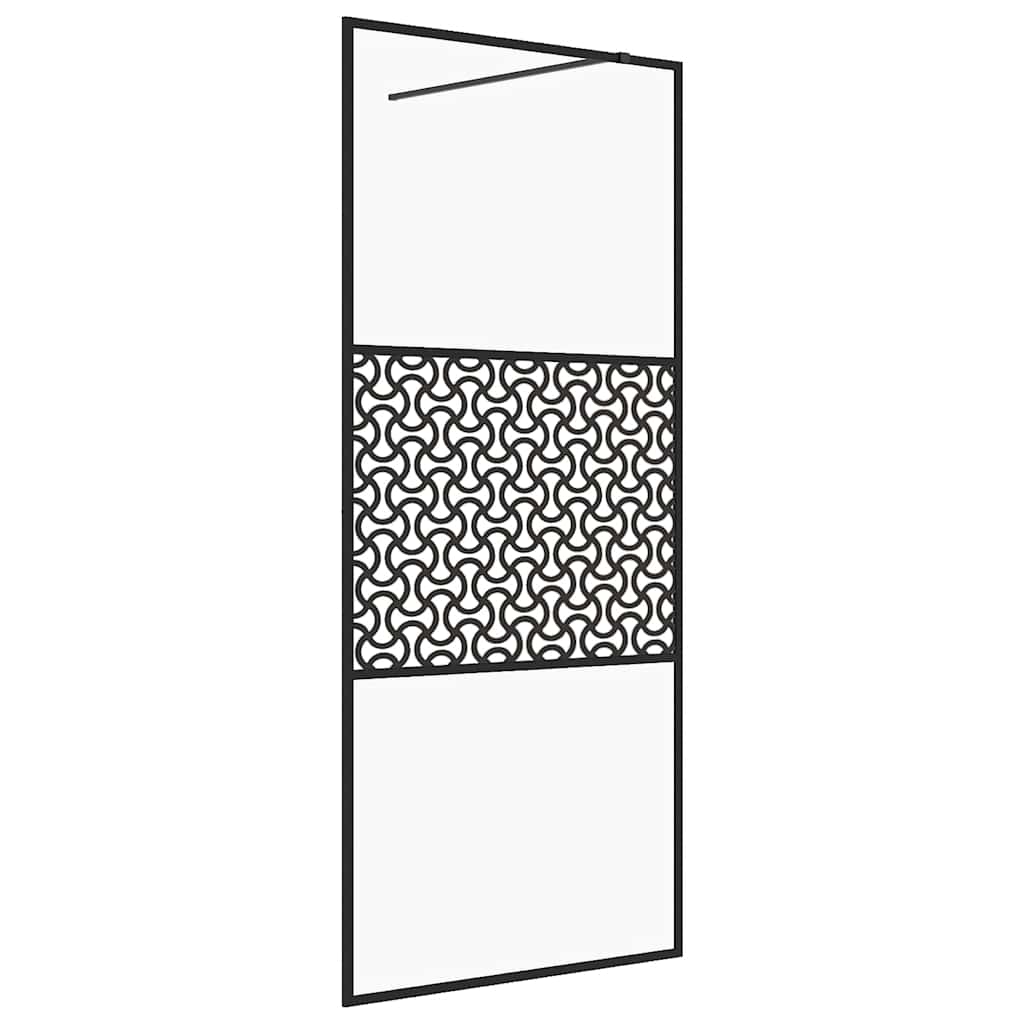 Pregrada za tuširanje s prozirnim staklom ESG 115 x 195 cm crna