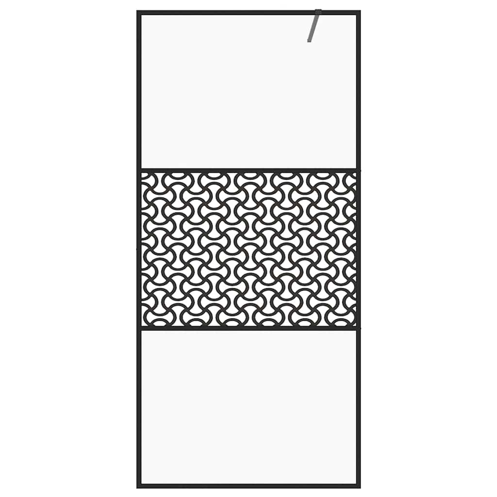 Pregrada za tuširanje s prozirnim staklom ESG 115 x 195 cm crna