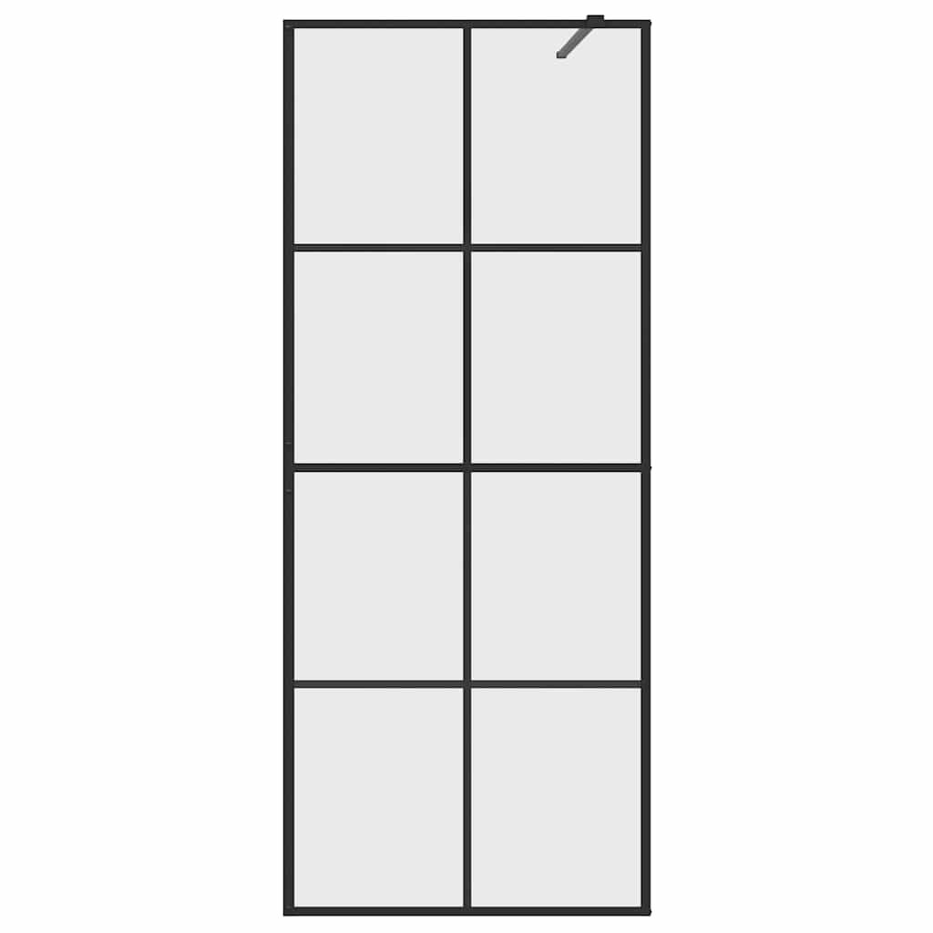 Pregrada za tuširanje s prozirnim staklom ESG 80 x 195 cm crna