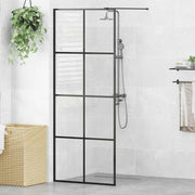 Pregrada za tuširanje s prozirnim staklom ESG 80 x 195 cm crna
