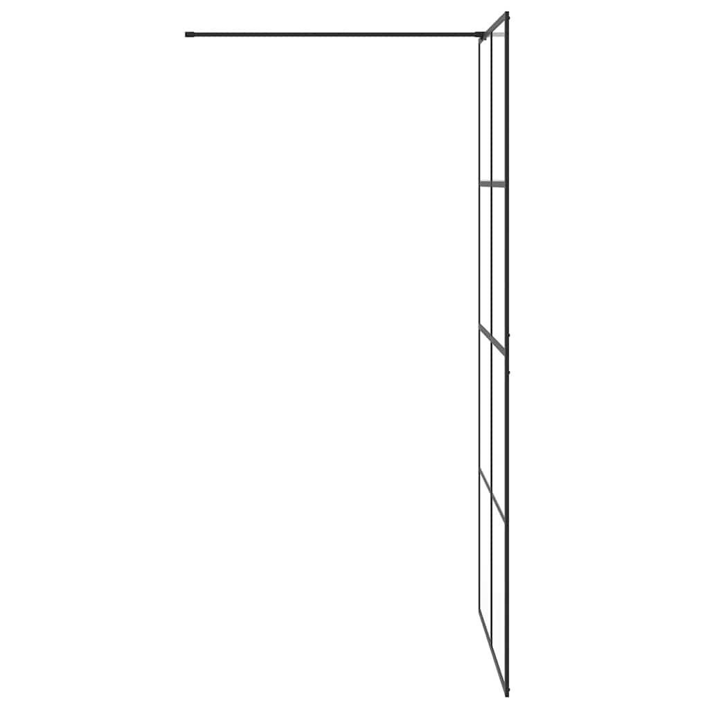 Pregrada za tuširanje s prozirnim staklom ESG 100 x 195 cm crna