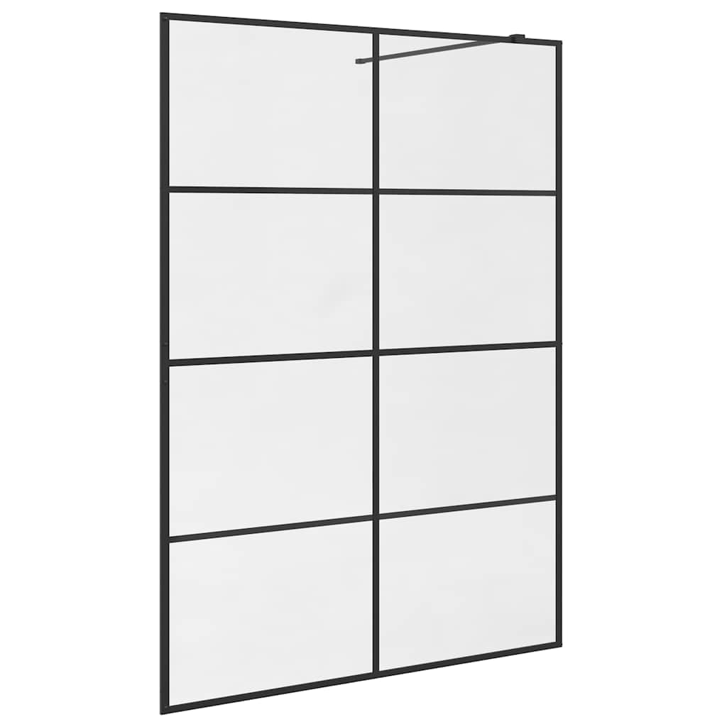 Pregrada za tuširanje s prozirnim staklom ESG 140 x 195 cm crna