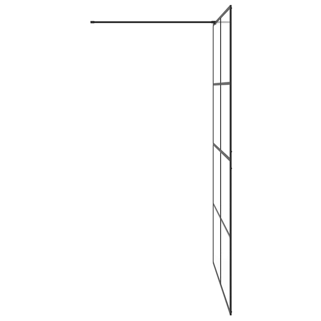 Pregrada za tuširanje s prozirnim staklom ESG 140 x 195 cm crna