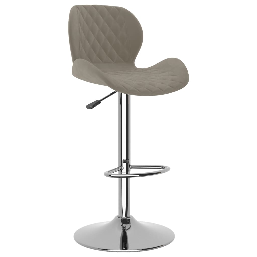 Barski stolci 2 kom svjetlosivi baršunasti