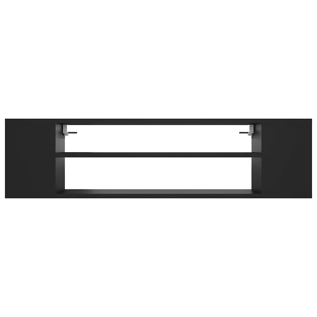 Viseći TV ormarić crni 100 x 30 x 26,5 cm konstruirano drvo