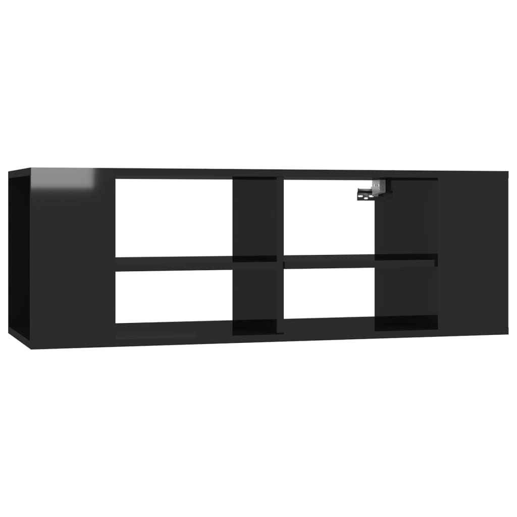 Zidni TV ormarić sjajni crni 102 x 35 x 35 cm konstruirano drvo