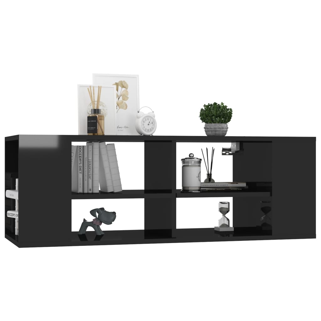 Zidni TV ormarić sjajni crni 102 x 35 x 35 cm konstruirano drvo