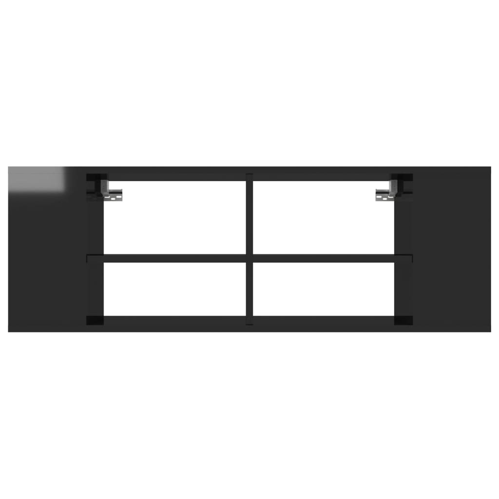 Zidni TV ormarić sjajni crni 102 x 35 x 35 cm konstruirano drvo