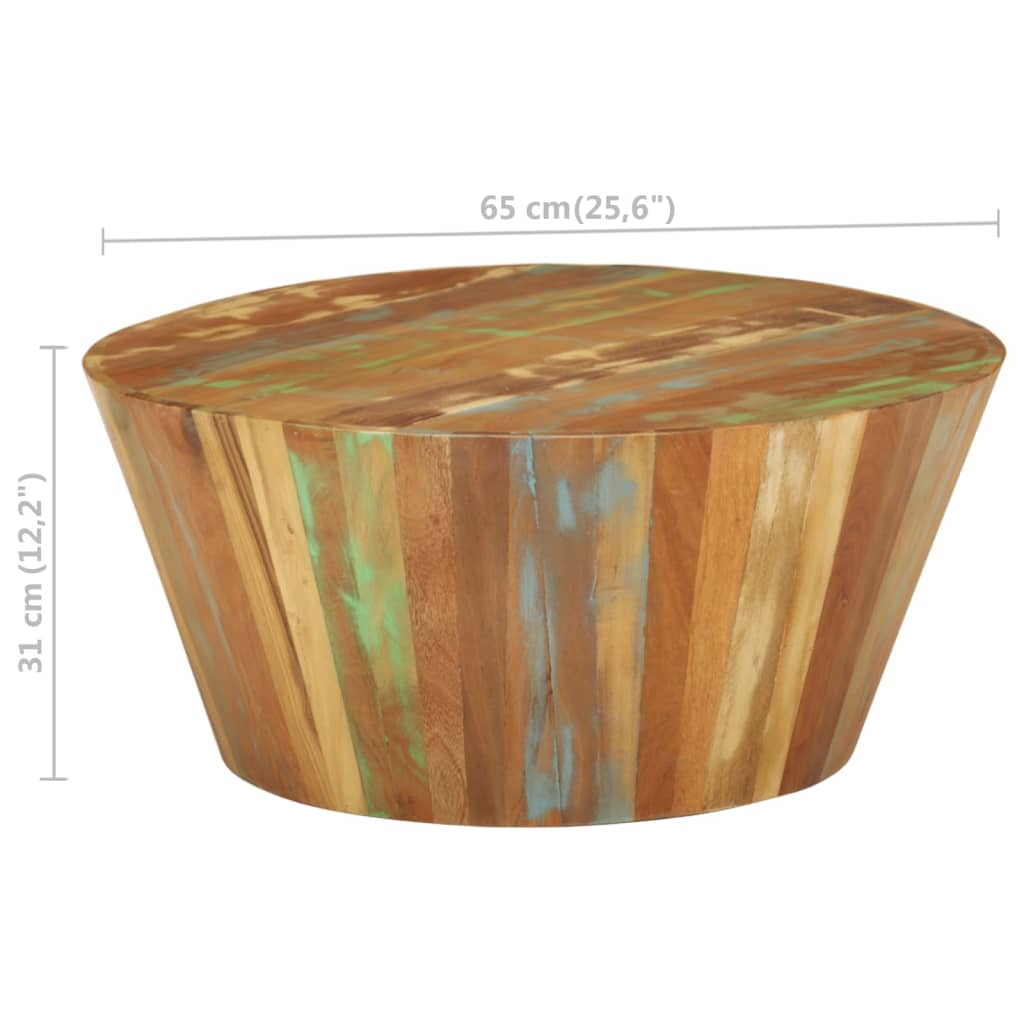 Stolić za kavu Ø 65 x 31 cm od masivnog obnovljenog drva