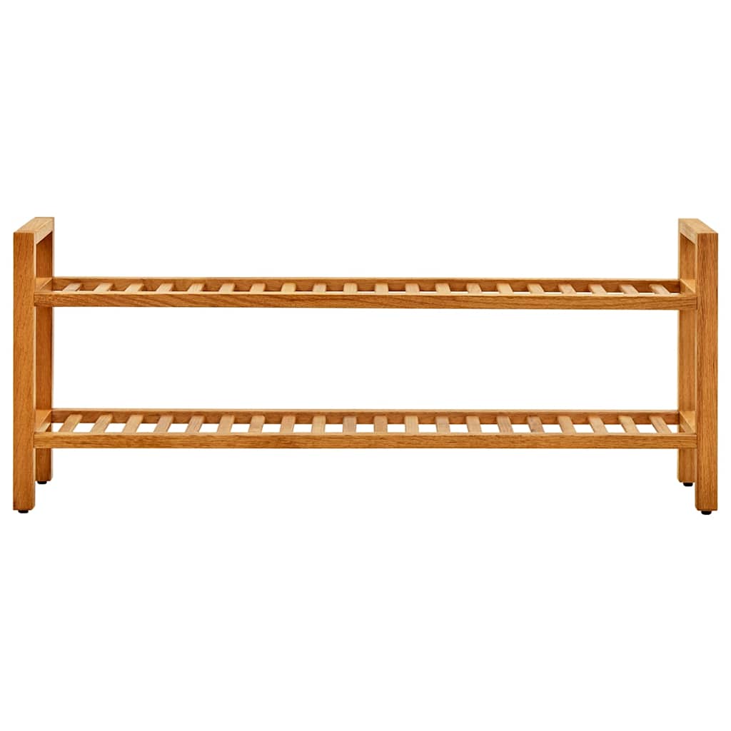 Stalak za cipele s 2 police 100x27x40 cm od masivne hrastovine