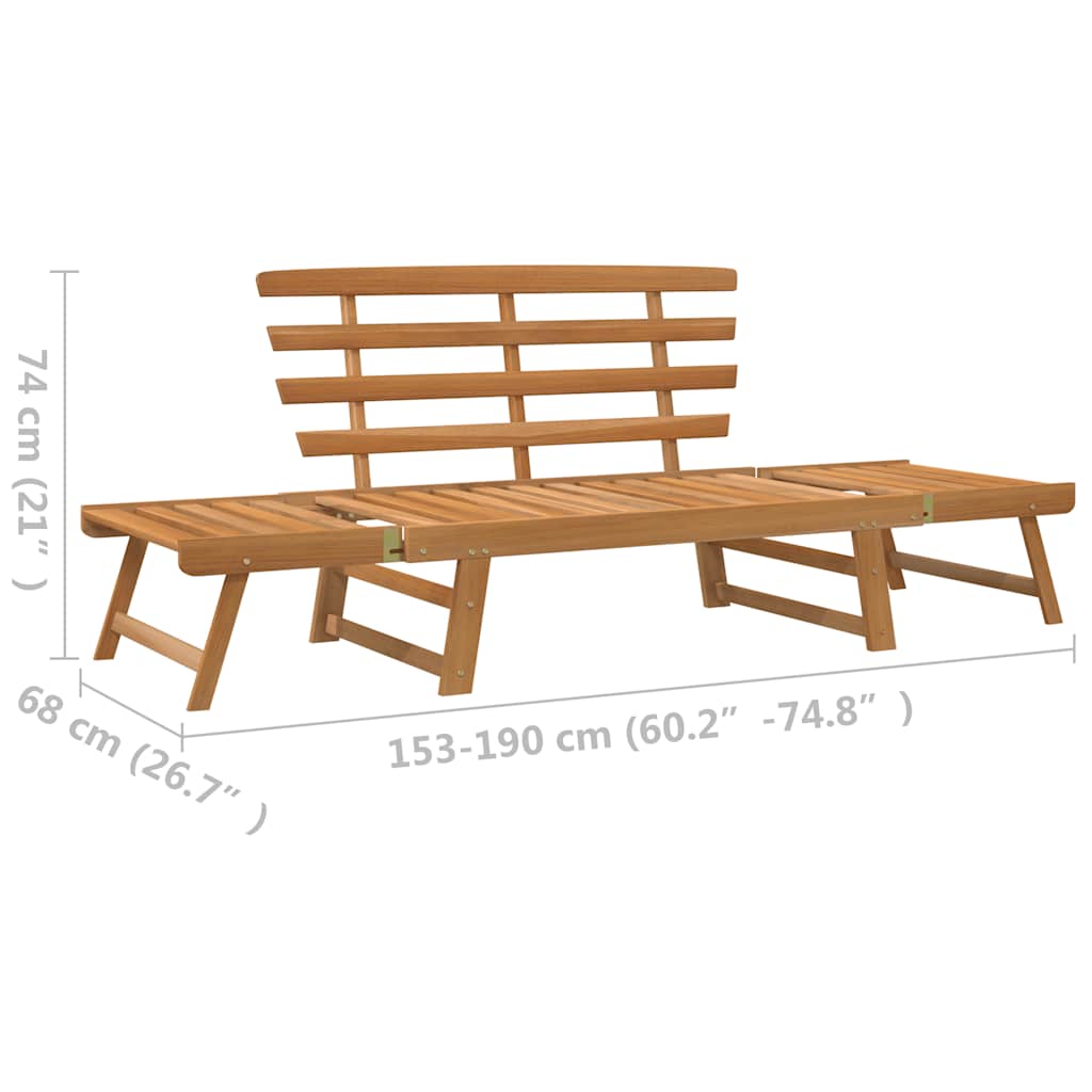 Vrtna klupa 2-u-1 190 cm od masivnog bagremovog drva